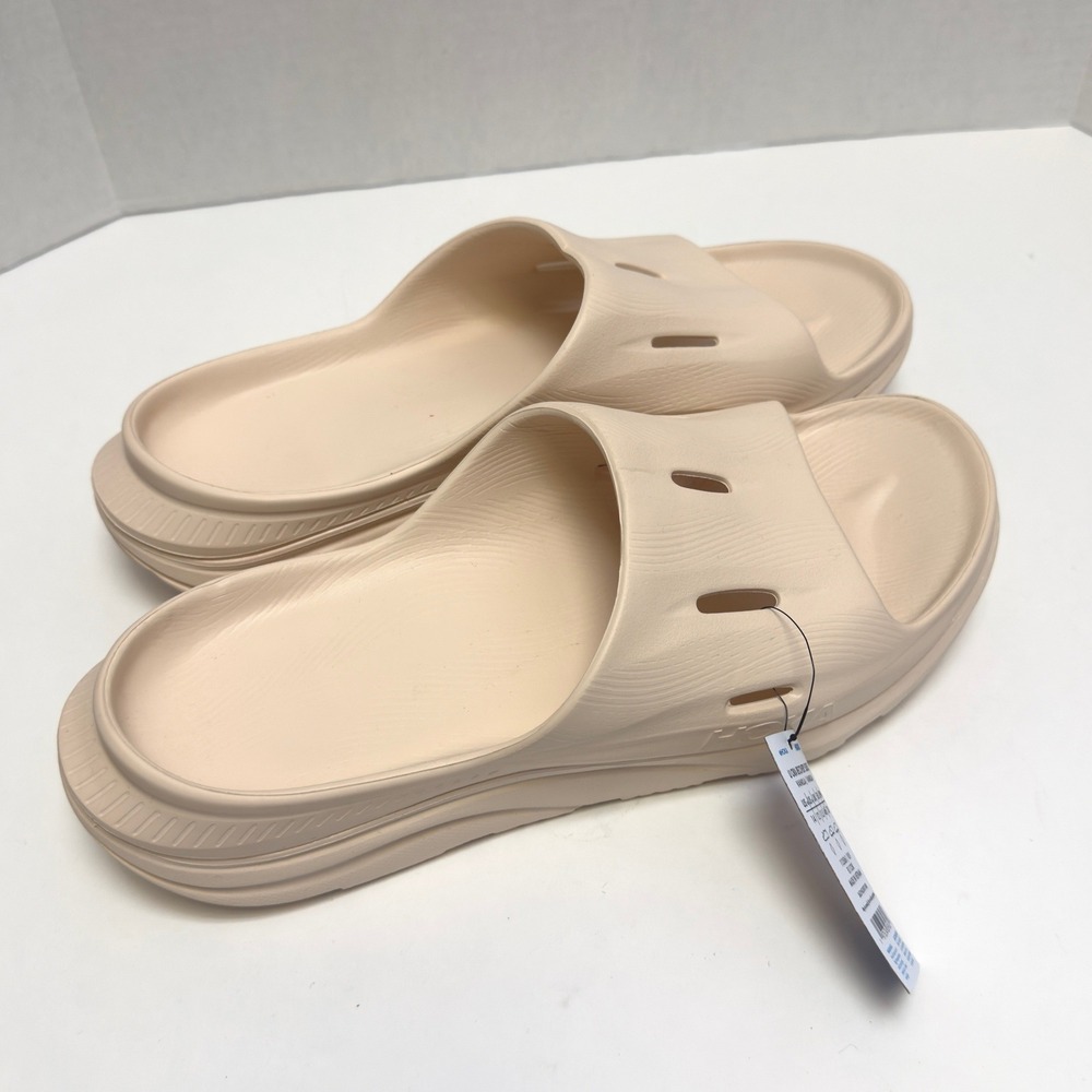 NEW! Hoka Ora Recovery Slide 3 Mens Size 12 Vanilla Beige Sandals Comfort NWT - Picture 5 of 7